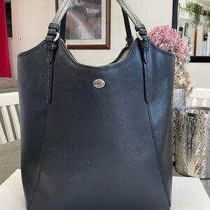 Coach Black large Leather Tote with Top Handles